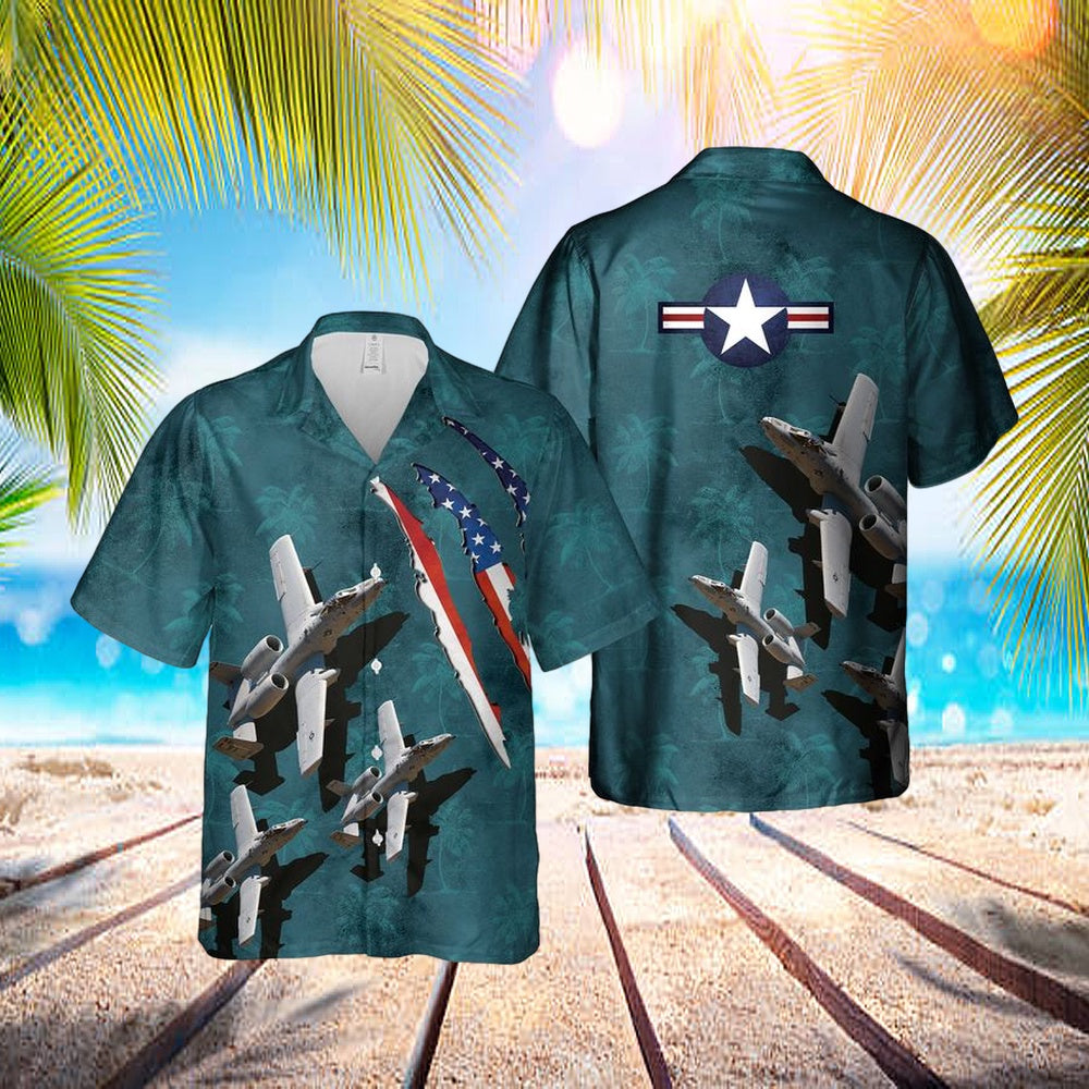 Usaf Fairchild A-10c Thunderbolt Ii Hawaiian Shirt - Beachwear For Men - Best Hawaiian Shirts