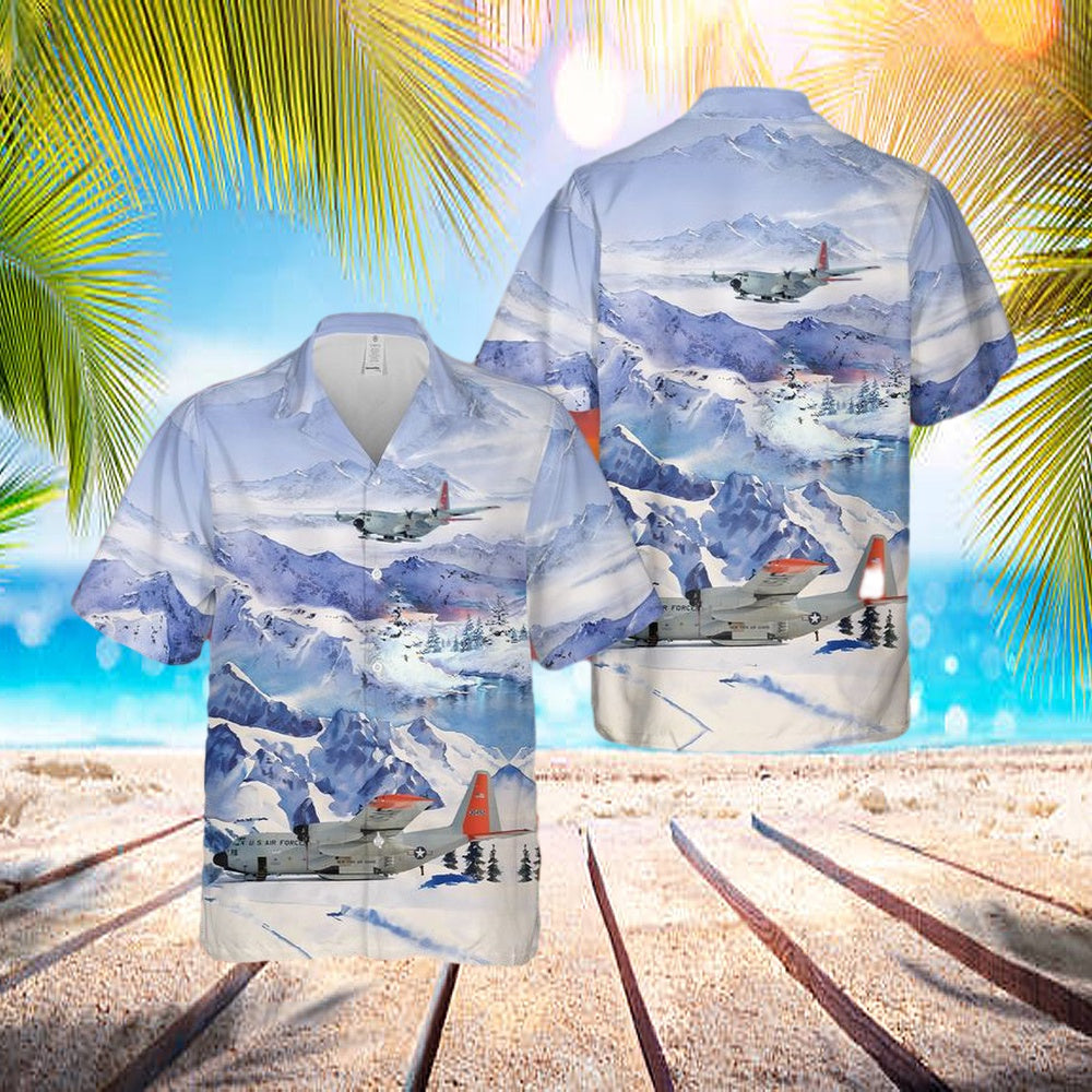 Usaf New York Air National Guard 109th Airlift Wing Lc-130 Skibird Hawaiian Shirt - Beachwear For Men - Best Hawaiian Shirts