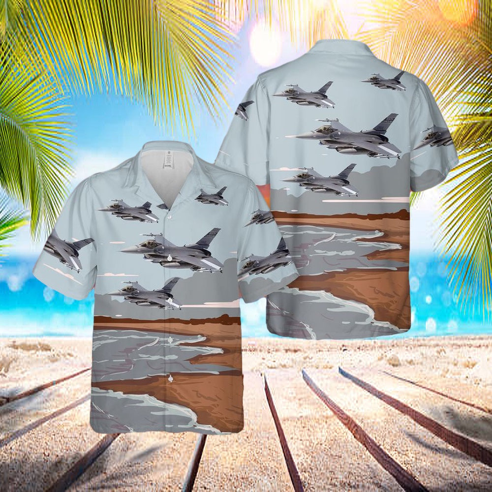 Usaf South Carolina Air National Guard 169th Fighter Wing F-16 Hawaiian Shirt - Beachwear For Men - Best Hawaiian Shirts