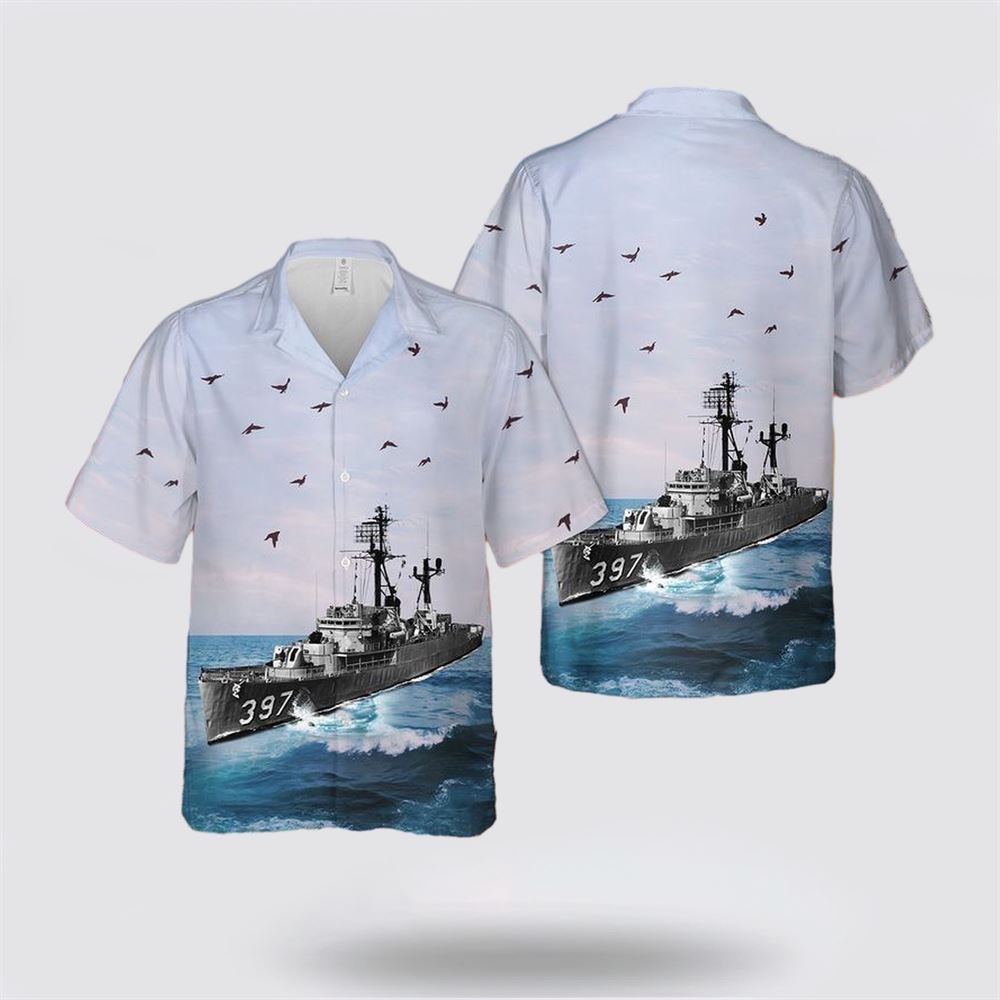 USS Wilhoite (DEDER 397) U.S Navy Ship Reunions Hawaiian Shirt - Beachwear Gifts For Navy Military Personnel