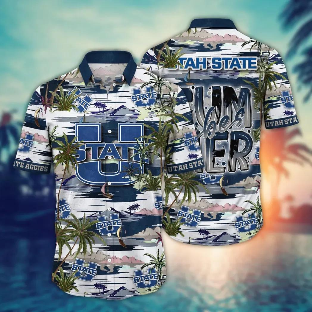 Utah State Aggies NCAA Flower Aloha Hawaiian Shirt 8, NCAA Hawaiian Shirt