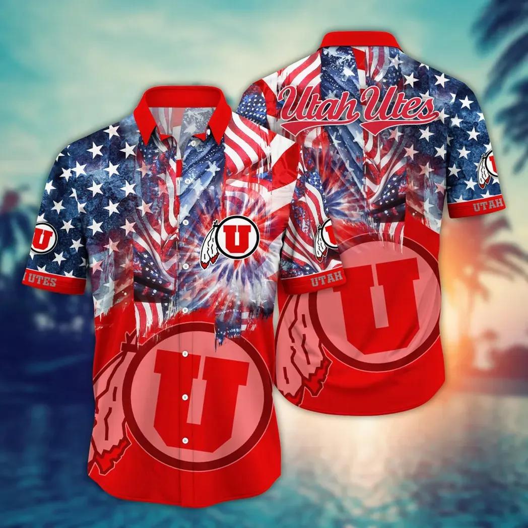 Utah Utes NCAA Flower Aloha Hawaiian Shirt 10, NCAA Hawaiian Shirt
