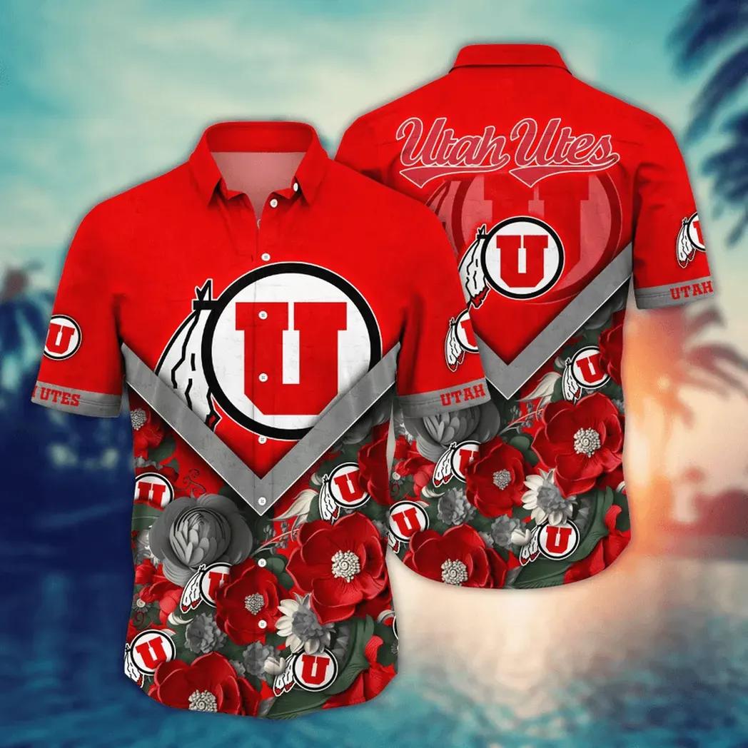 Utah Utes NCAA Flower Aloha Hawaiian Shirt 4, NCAA Hawaiian Shirt