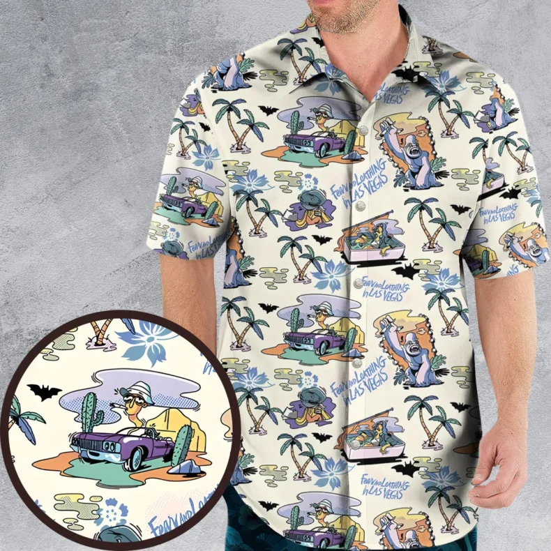 Vacation Fear and Loathing In Las Vegas Pattern Hawaiian Shirt
