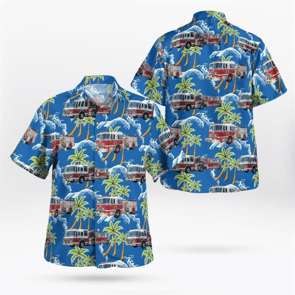 Ventnor City, New Jersey, Ventnor City Fire Department Hawaiian Shirt - Gifts For Firefighters In Ventnor City, NJ