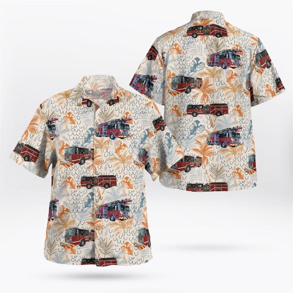 Victor Volunteer Fire Department, Victor, New York Hawaiian Shirt - Gifts For Firefighters In Victor, NY
