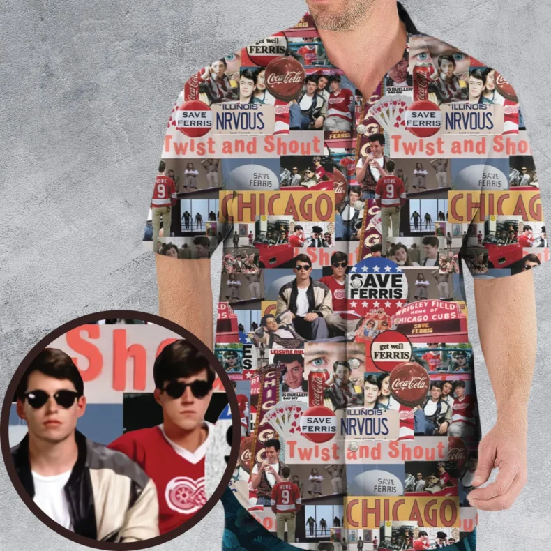 Vintage Aesthetic Ferris Bueller's Day Off Hawaiian Shirt