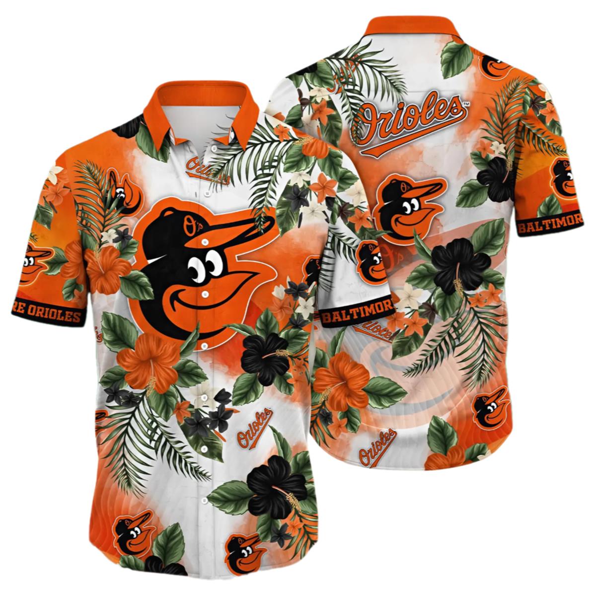 Vintage Orioles Aloha Shirt MLB Orioles Fan Gear