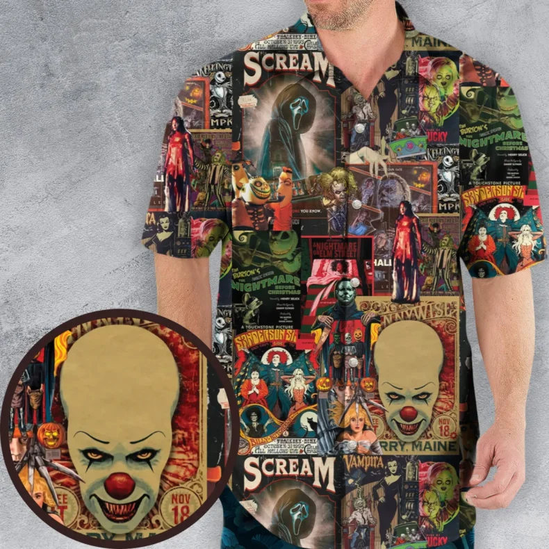 Vintage Scary Hawaiian Shirt