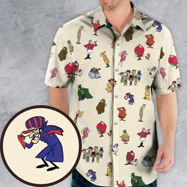 Wacky Races Characters Hawaiian Shirt
