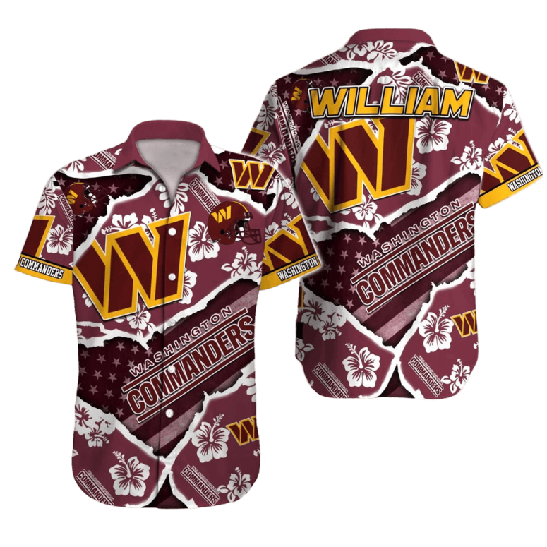 Washington Commanders Floral Pride Hawaiian Shirt