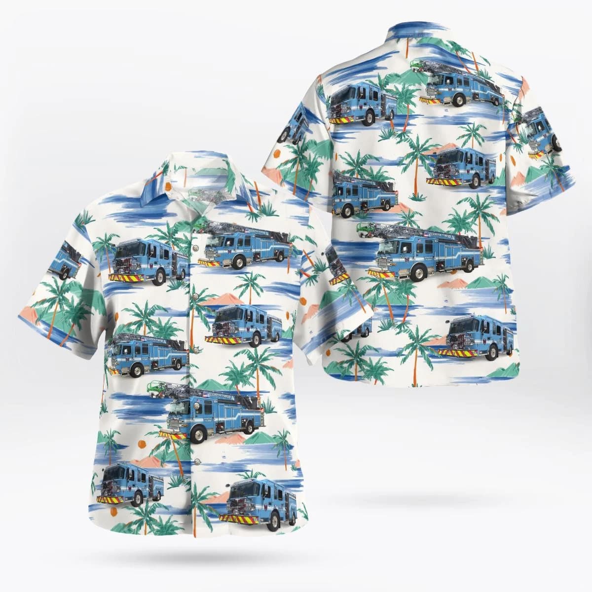 Washington Township, New Jersey, Washington Township Fire Department Whitman Square Fire Company Hawaiian Shirt - Gifts For Firefighters In NJ