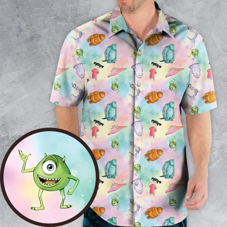Watercolor Monsters Friends Hawaiian Shirt