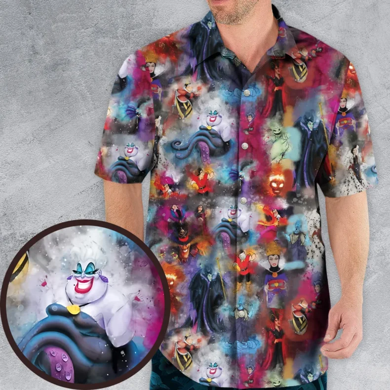 Watercolor Villains Hawaiian Shirt