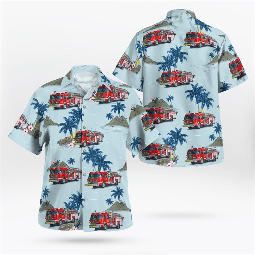 Waterford, New York, Waterford Fire Department (Kavanaugh Hook & Ladder Co. #1) Hawaiian Shirt - Gifts For Firefighters In Waterford, NY