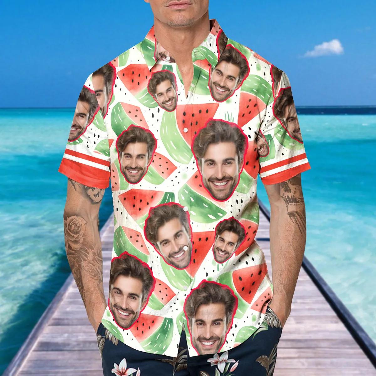 Watermelon Pattern Custom Hawaiian Shirt, Personalized Hawaiian Shirts