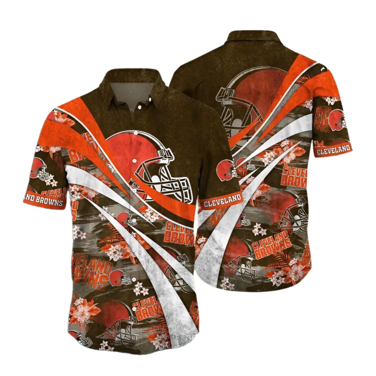 Wave Surge Browns Hawaiian Shirt NFL