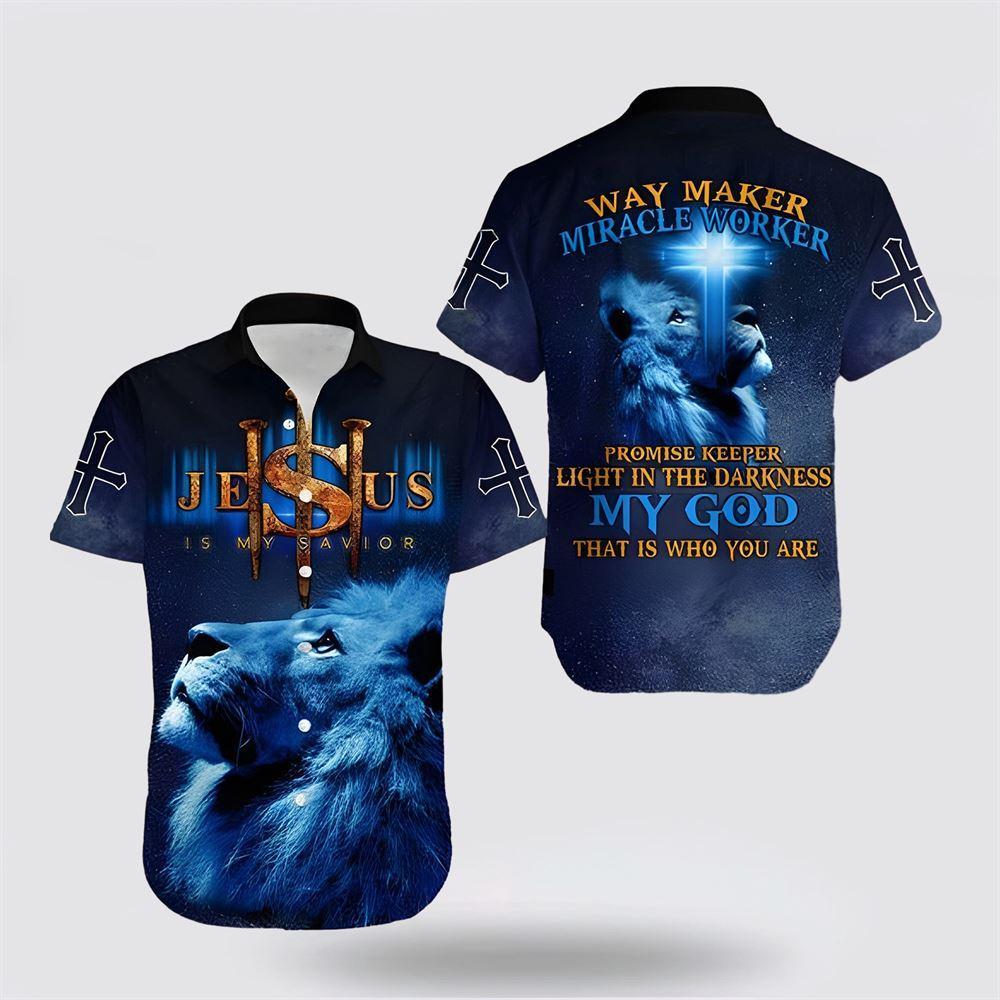 Way Maker Miracle Worked Jesus Hawaiian Shirt - Gifts For Christian Families