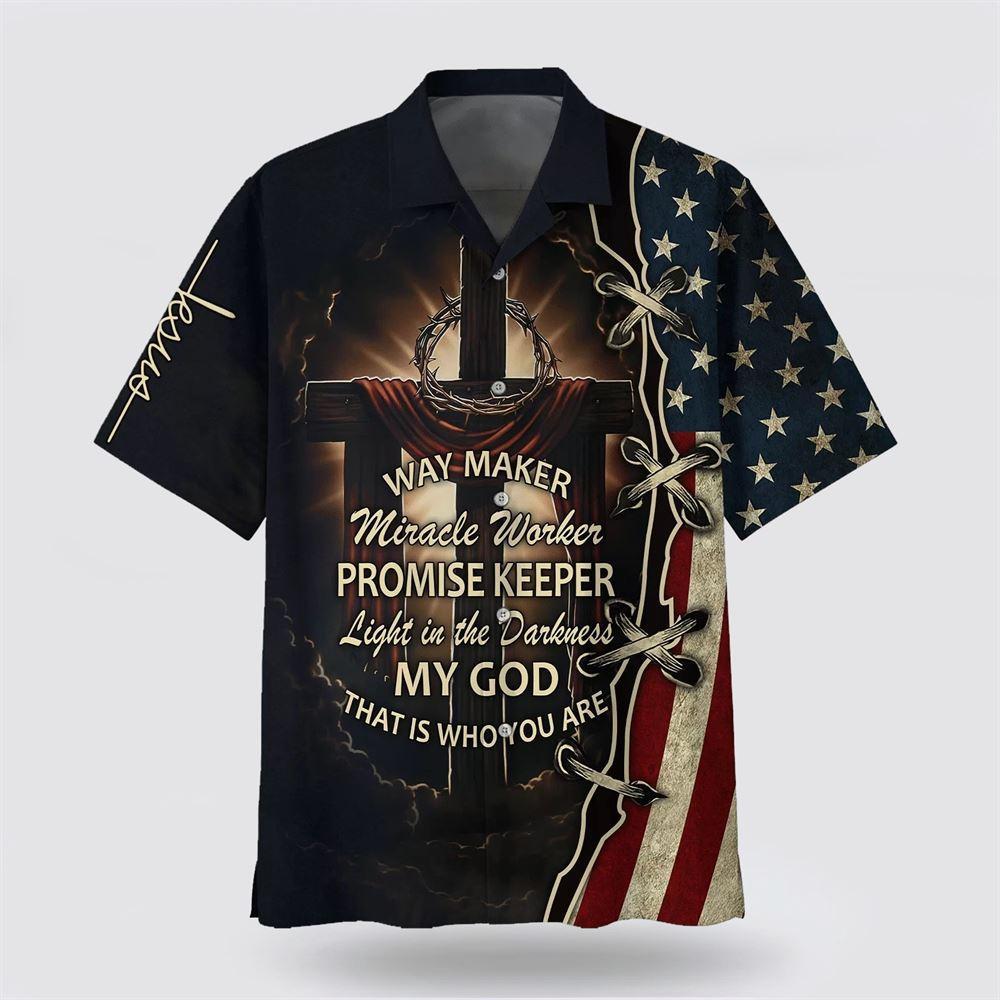 Way Maker Miracle Worker Promise Keeper Hawaiian Shirts - Gifts For Christian Families