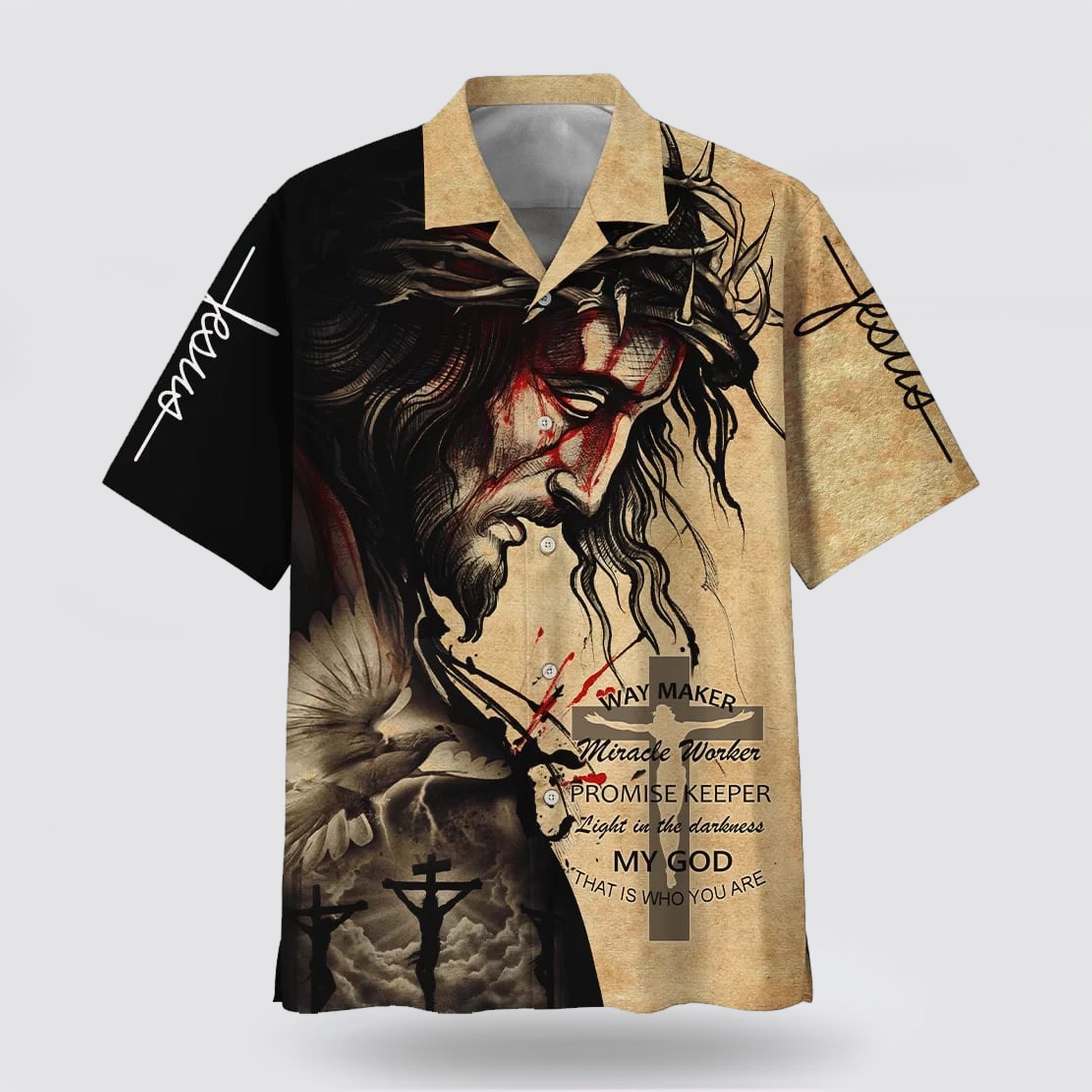 Way Maker Miracle Worker Promise Keeper Light In The Darkness My God That Is Who You Are Jesus Hawaiian Shirt - Gifts For Christian Families