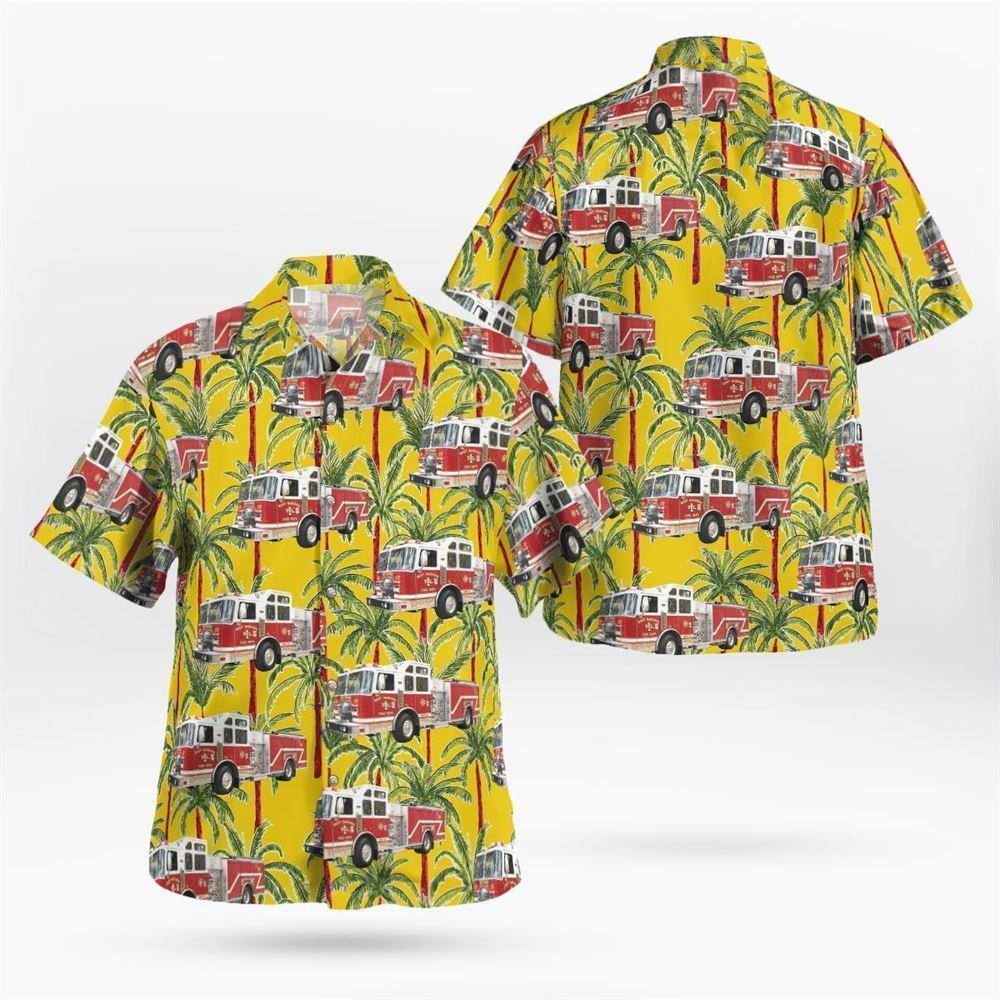 West Harrison, New York, West Harrison Volunteer Fire Department Hawaiian Shirt - Gifts For Firefighters In West Harrison, NY