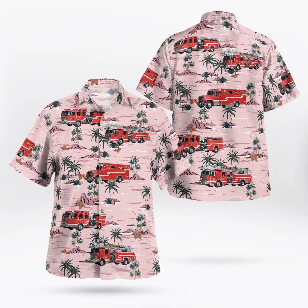 West Windsor Township, New Jersey, West Windsor Volunteer Fire Co #1 Hawaiian Shirt - Gifts For Firefighters In West Windsor Township, NJ