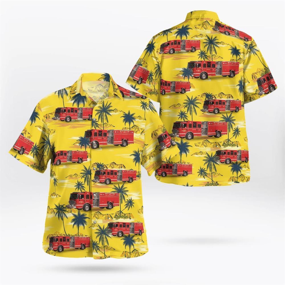Wharton, New Jersey, Wharton Fire Department Hawaiian Shirt - Gifts For Firefighters In Wharton, NJ
