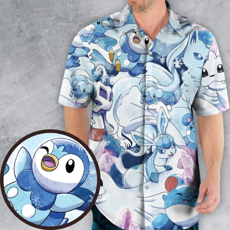 Winter Friends Pokemon Pattern Hawaiian Shirt
