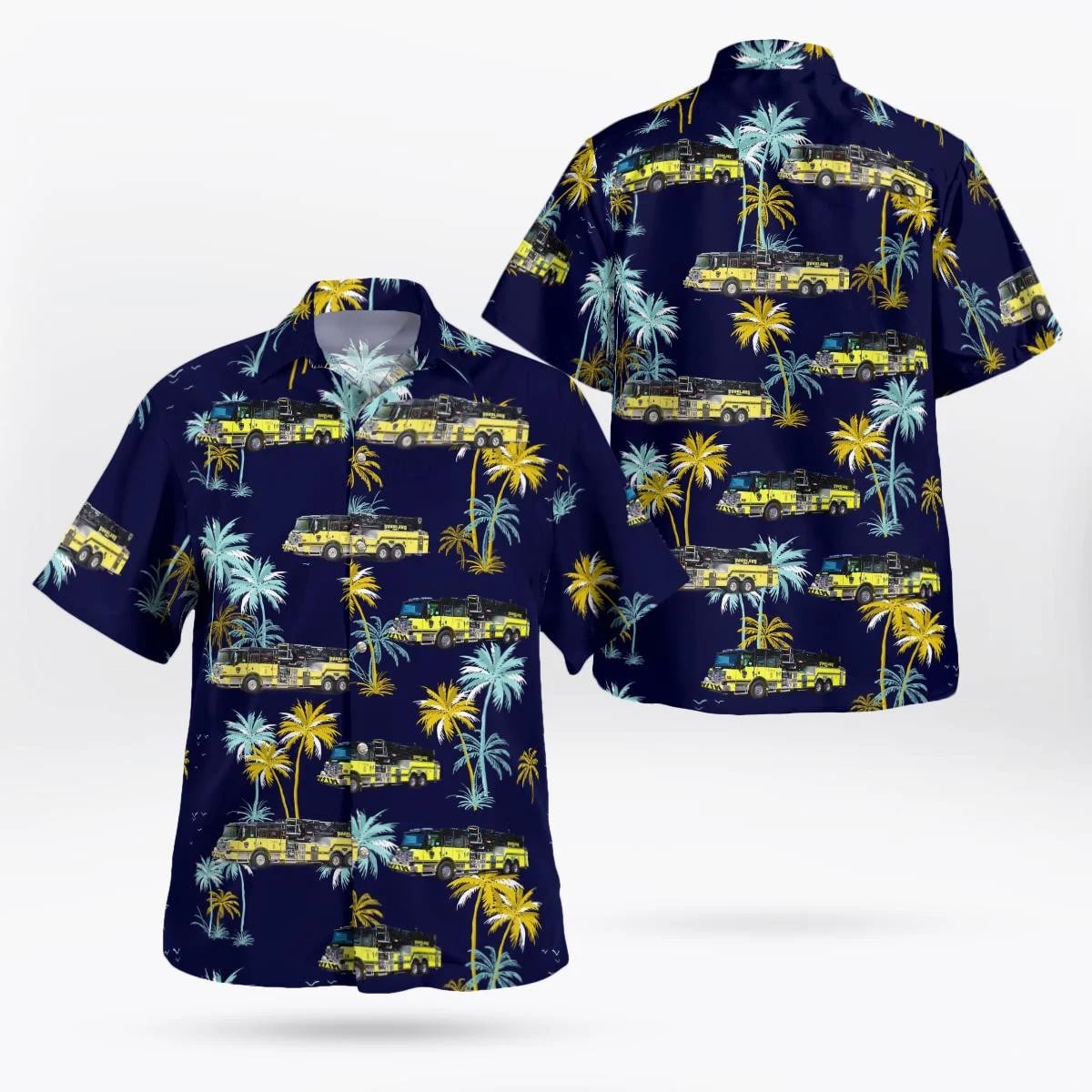 Woodlawn Fire Company, Blasdell, New York Hawaiian Shirt - Gifts For Firefighters In Blasdell, NY