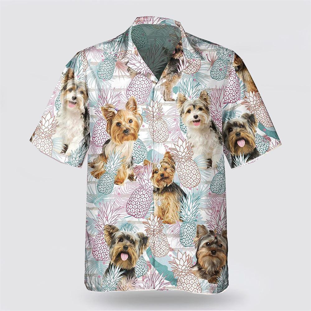 Yorkie Dog Pineapple Pattern Hawaiian Shirt - Gift For Dog Lover