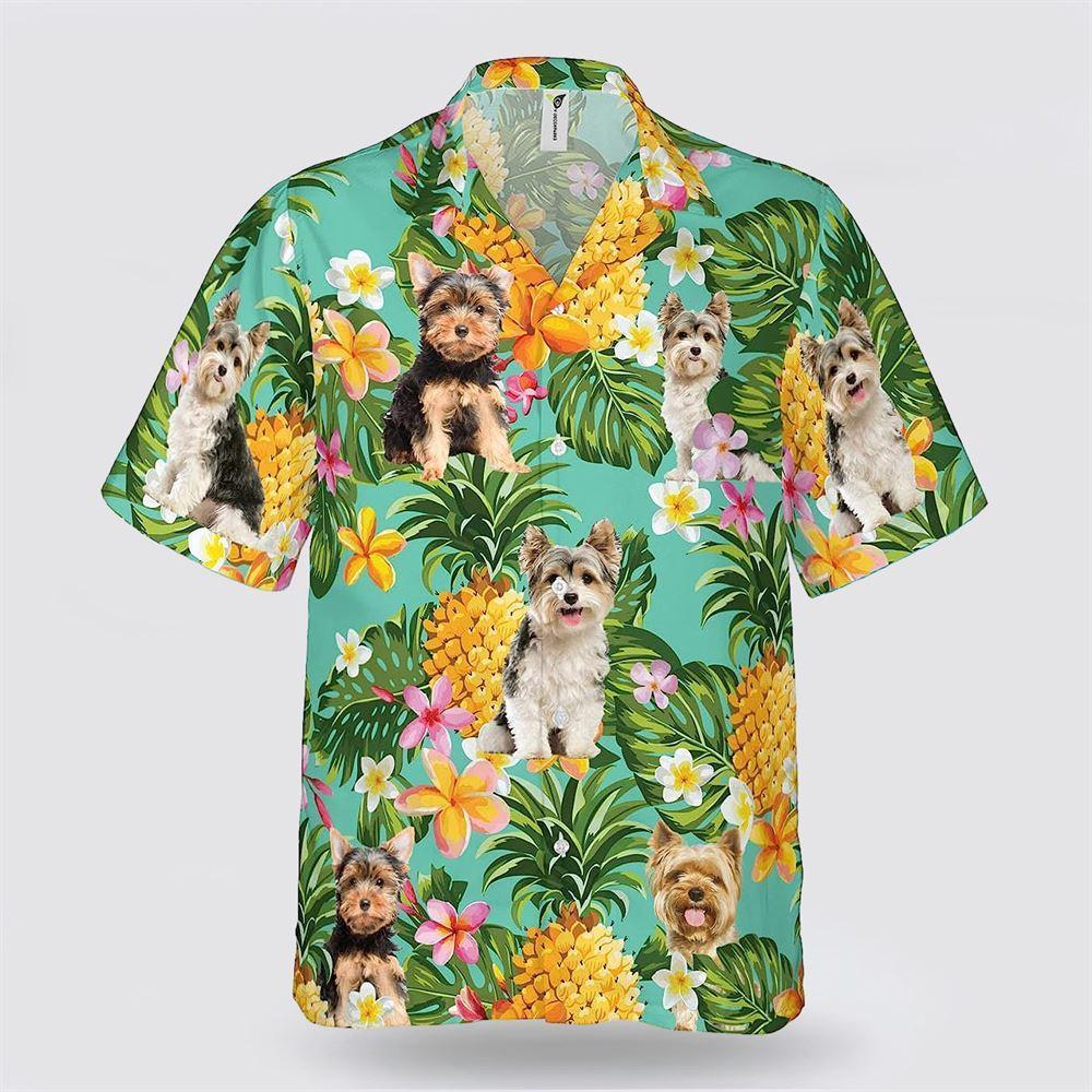Yorkshire On The Flower BananaTropic Background Hawaiian Shirt - Pet Lover Hawaiian Shirts