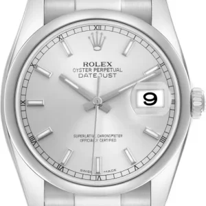 Rolex Datejust 36 Silver Dial Stainless Steel Oyster Bracelet Automatic Unisex Watch 11620